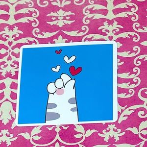 Kitty Hearts Cute Lovey Sweetheart Love You Valentines Sweet Sticker